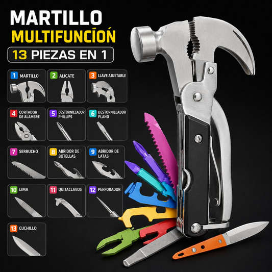 MARMU™ -  Martillo Multifunción 13 en 1 Compacto